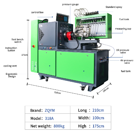 ZQYM-318A 11kw Mechanical pump test bench for multi-cylinder in-line pump and distribution pump maintenance and production