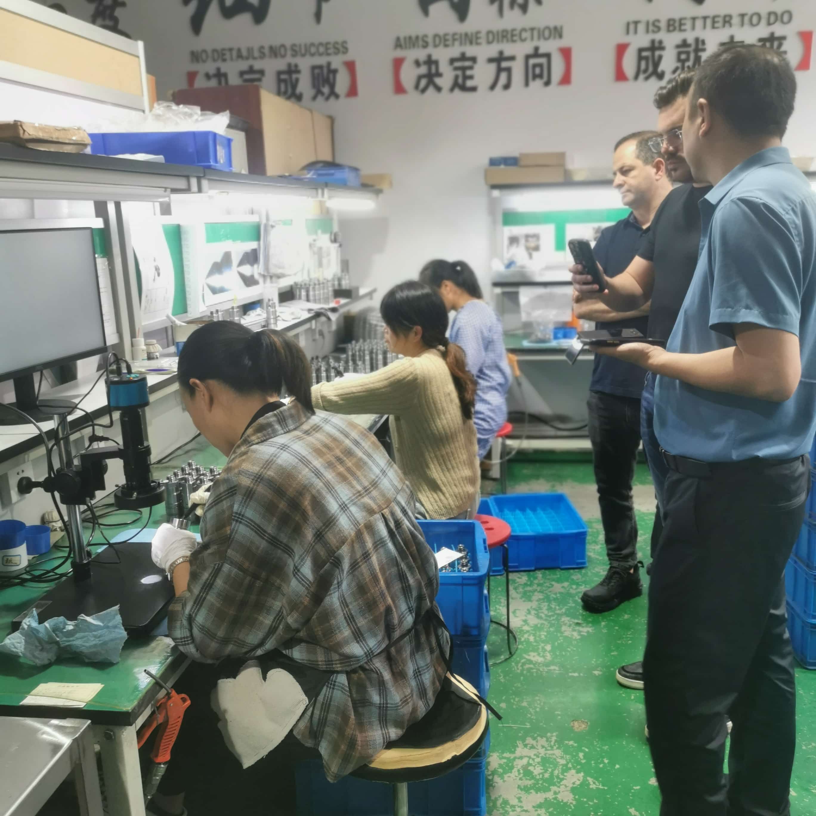 Customers visit the factory