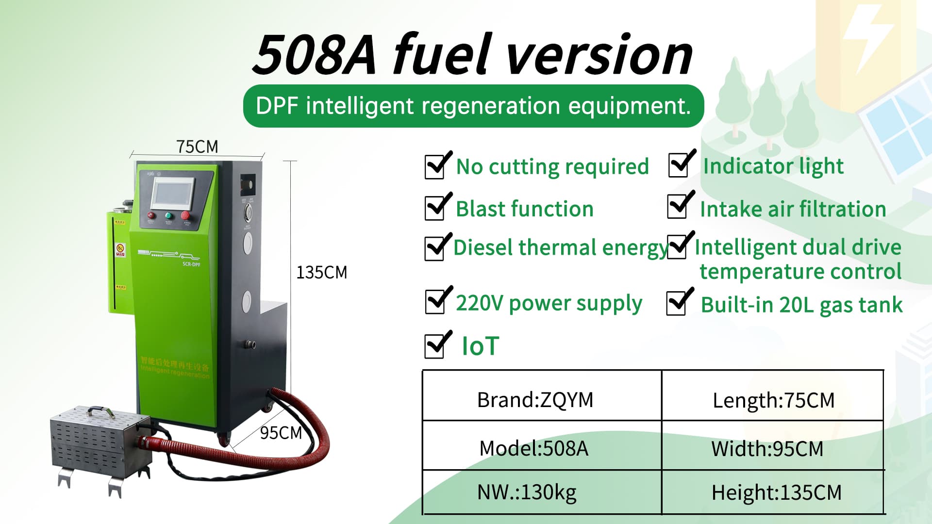 ZQYM Factory 508A DPF Cleaning Machine Diesel Particulate Filter Cleaner High-Temperature Cleaning and Regeneration of DPF SCR DOC - 2